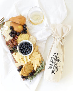 Eat, Drink and Be Scary Cotton Canvas Wine Bag