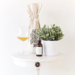 Eat, Drink and Be Scary Cotton Canvas Wine Bag