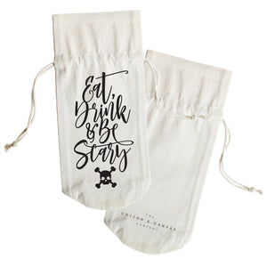Eat, Drink and Be Scary Cotton Canvas Wine Bag