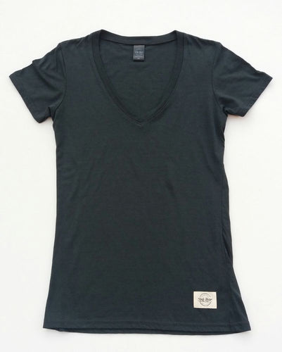 Ladies V neck Bamboo T-shirt Charcoal Grey