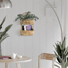 Load image into Gallery viewer, 2-Tier Rectangle Wicker Wall Hanging Storage Basket Organizer